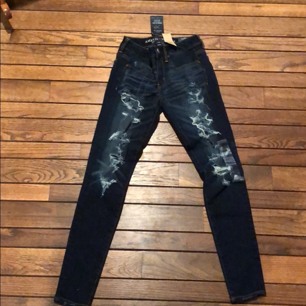 American Eagle Dark wash ripped jeans